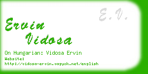 ervin vidosa business card